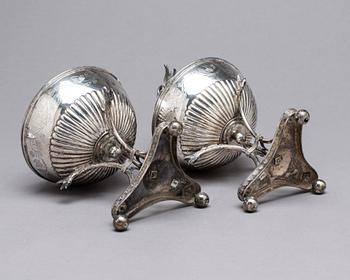 A pair of Swedish 19th century silver sugar-bowls, mark of Carl Magnus Ryberg, Soderkoping 1826.