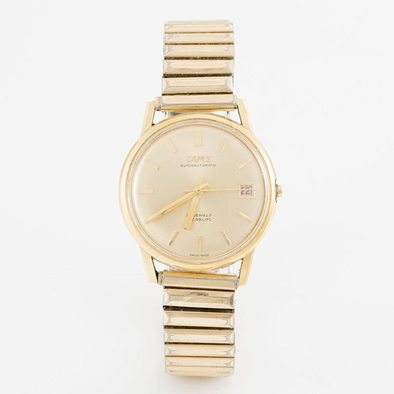 Camy, Superautomatic, 18K guld, armbandsur, 34 mm.