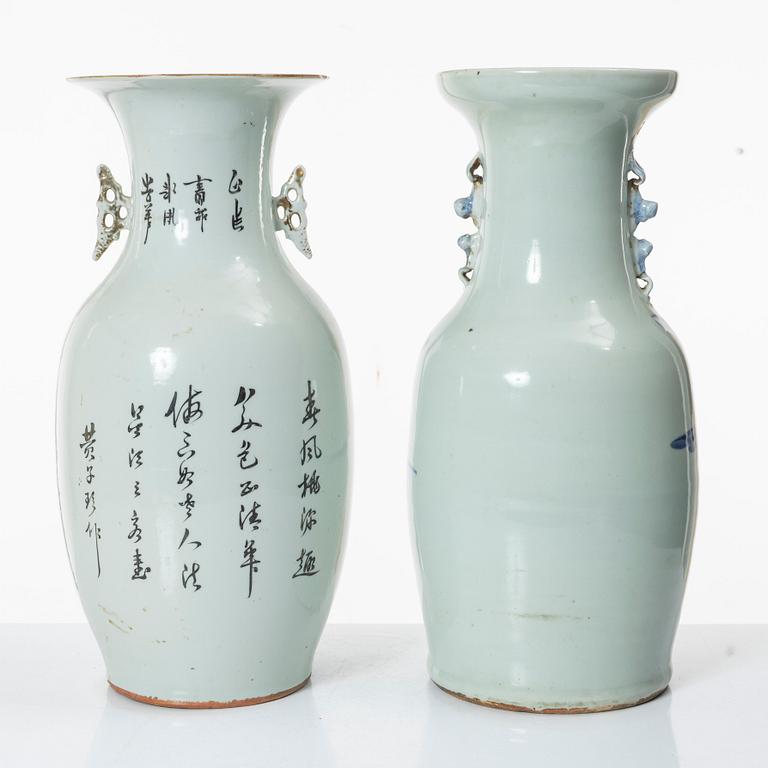 Two porcelain floor vases, China, circa 1900.