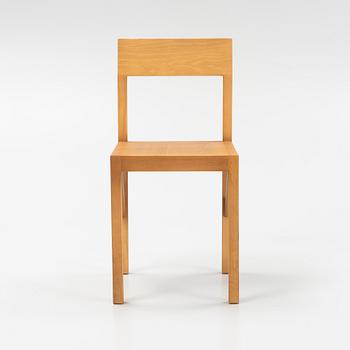 A signed stained pine 'Bracket Chair' by Frederik Gustav for Frama, Copenhagen 2023.