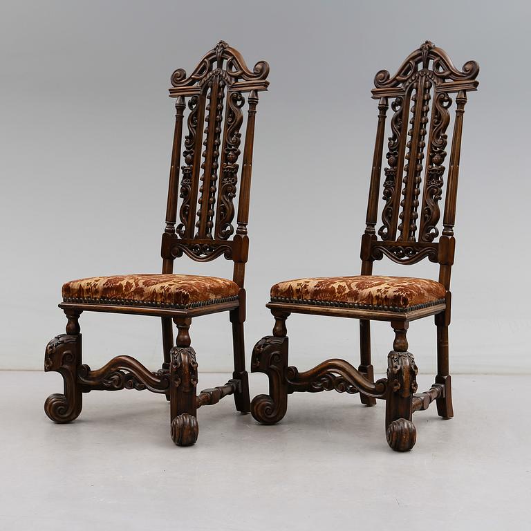 STOLAR, 1 par, renässansstil, 1900-talets första hälft.