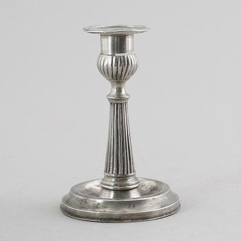 LJUSSTAKE, tenn, Nils Eric Justelius, Eksjö 1850.
