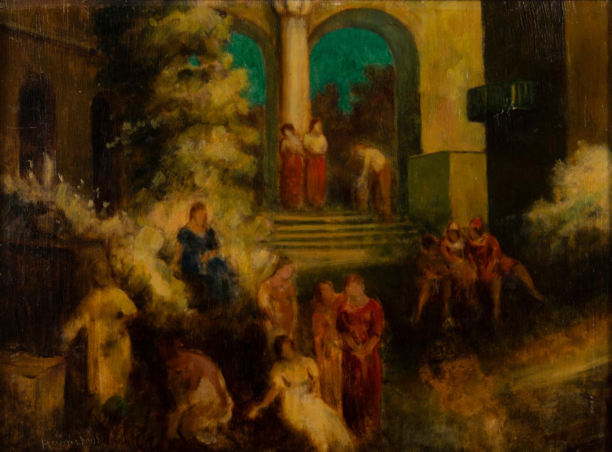 YRJÖ RAMSTEDT, oil on panel, signed also a tergo.
