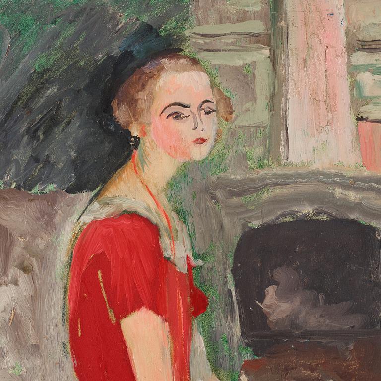 Sigrid Hjertén, The red dress.