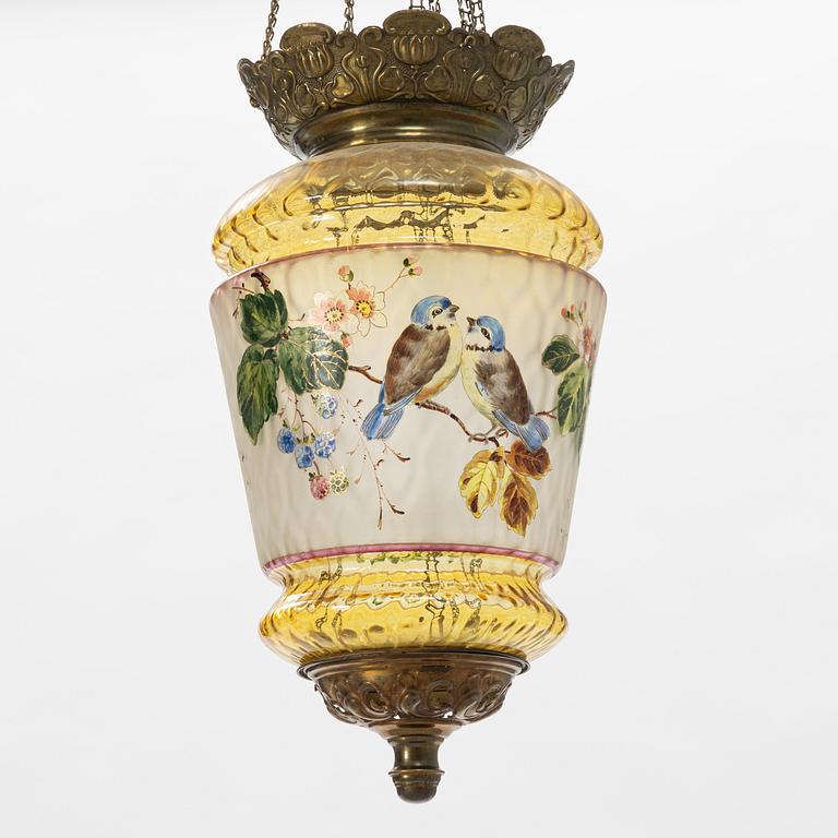 A glass ceiling lantern, turn of the century 1900.