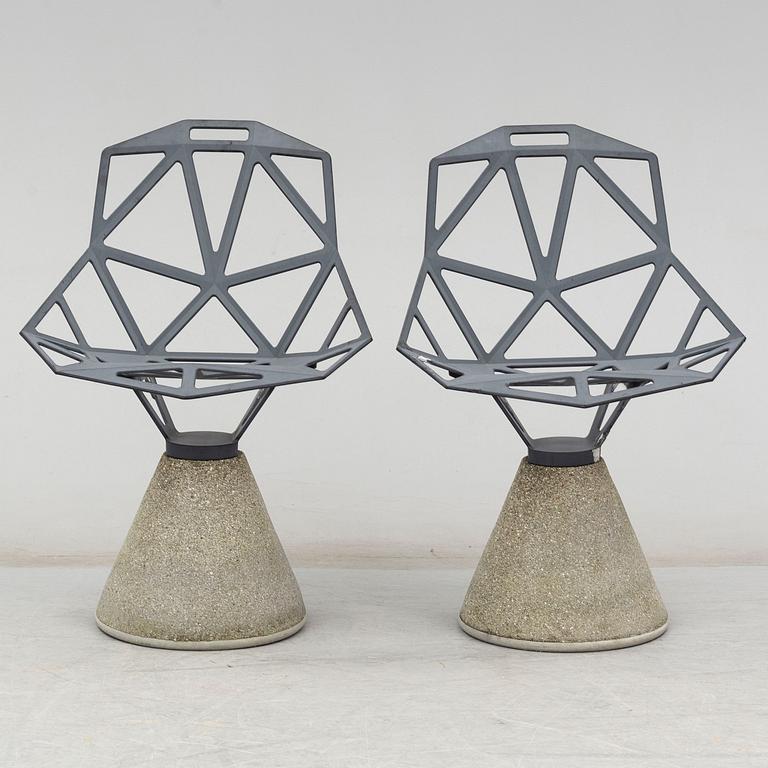 A pair of 21st century 'Chair One B' garden chairs by Konstantin Grcic, Magis, Italy,