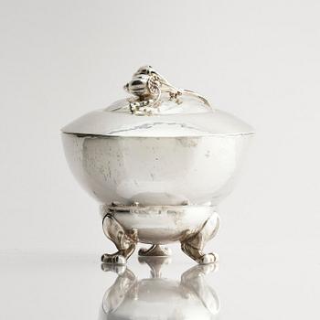 Georg Jensen, a silver bowl with lid, 'Blossom', design no 126, Copenhagen circa 1915-1921.