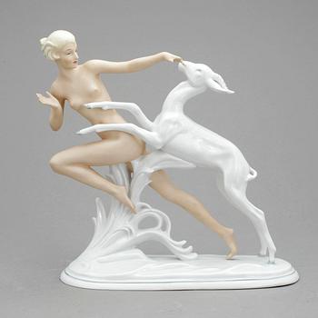 FIGURIN, porslin, art déco, Schaubach Kunst, Tyskland, 1930-tal.