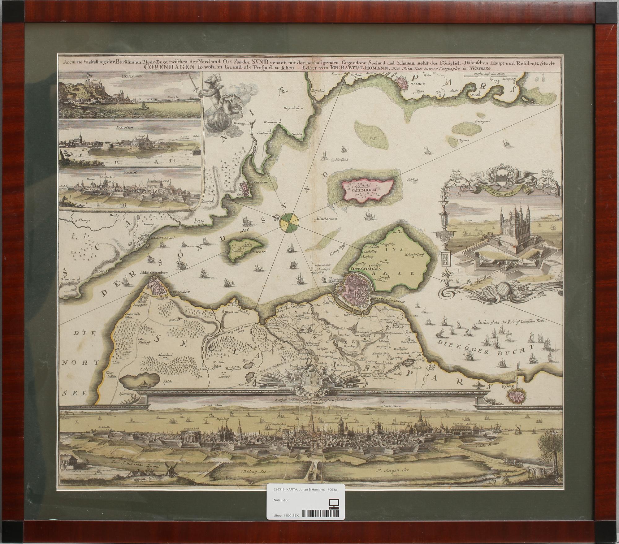 KARTA, Johan B Homann, 1700-tal.
