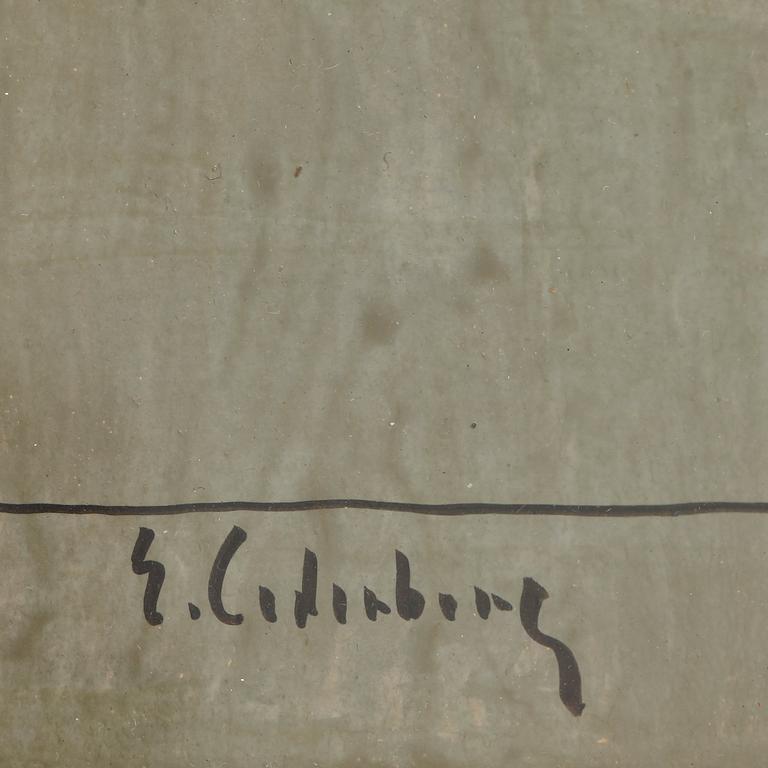 ERIC CEDERBERG, tempera på pannå, sign.