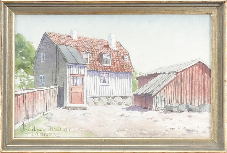 HJALMAR FALK, akvarell, signerad samt daterad 1910.