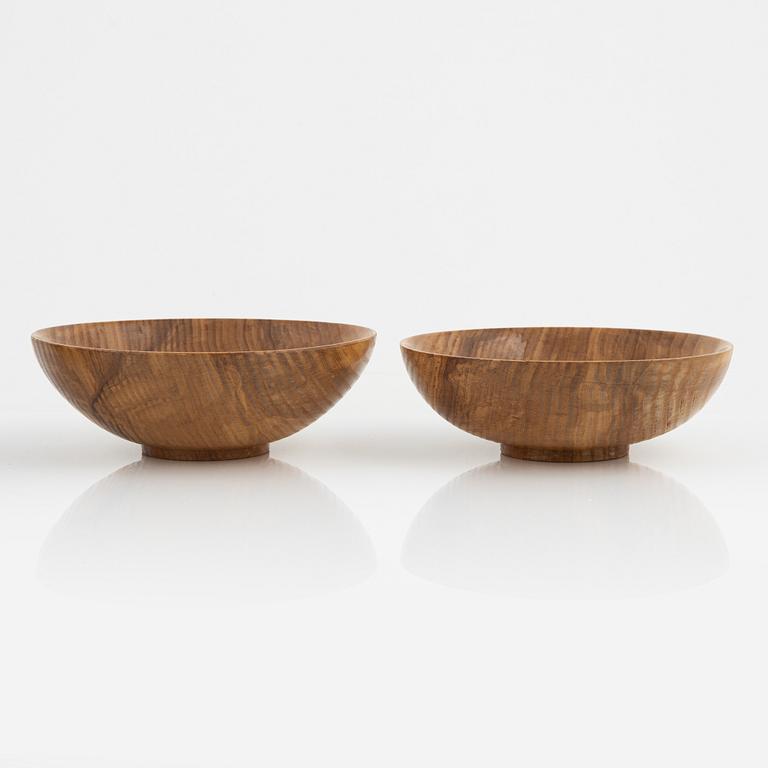 Magnus Ek, a set of seven ash wood plates for Oaxen Krog, 2021.