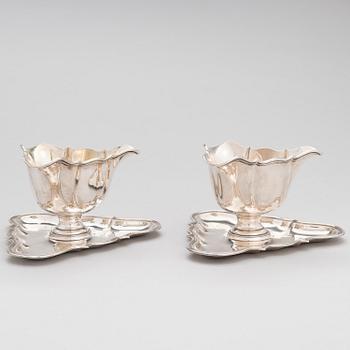 GRANN & LAGLYE, SÅSSKÅLAR, ett par, silver, kontrollör Christian F. Heise, Köpenhamn 1928.