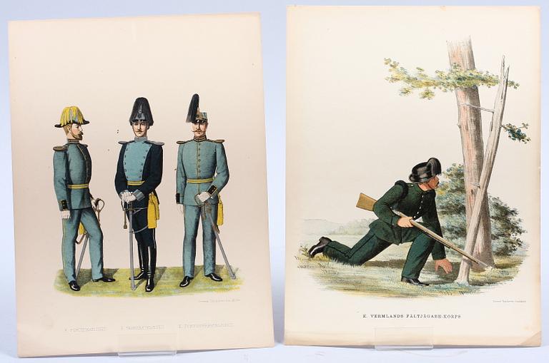 FÄRGLITOGRAFIER, 16 st. 1890-tal.