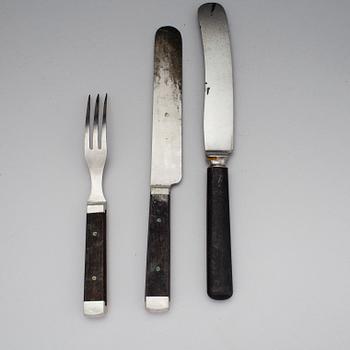 BESTICK, 14+2 delar, Jernbolaget Eskilstuna. Tidigt 1900-tal.