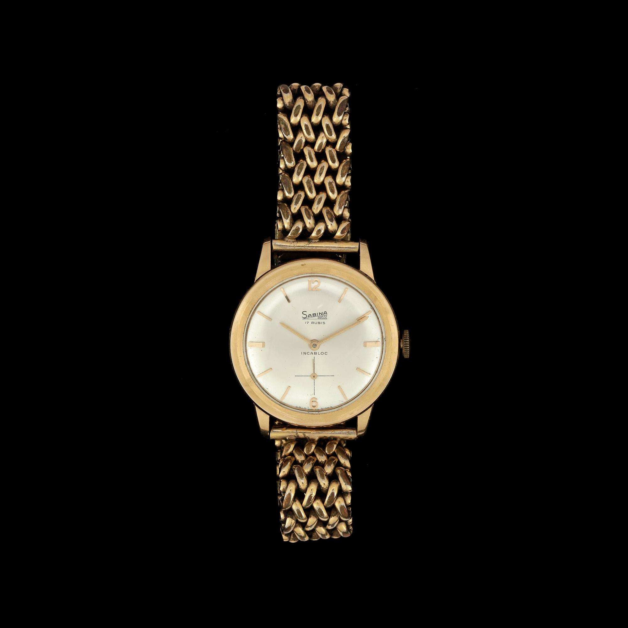 ARMBANDSUR, herr, Sabina, manuell, 18k guld. 1940-tal.
