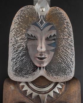 Mats Jonasson, a glass wall sculpture, "Syrinx", glass, Målerås, lim. ed. 2/29.