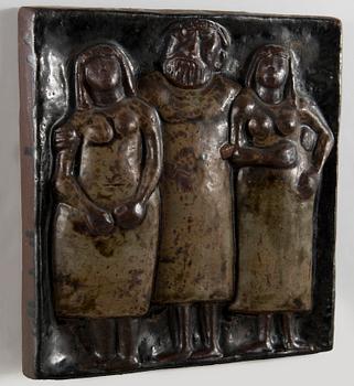 Åke Holm, A stoneware wall relief by Åke Holm, signed.