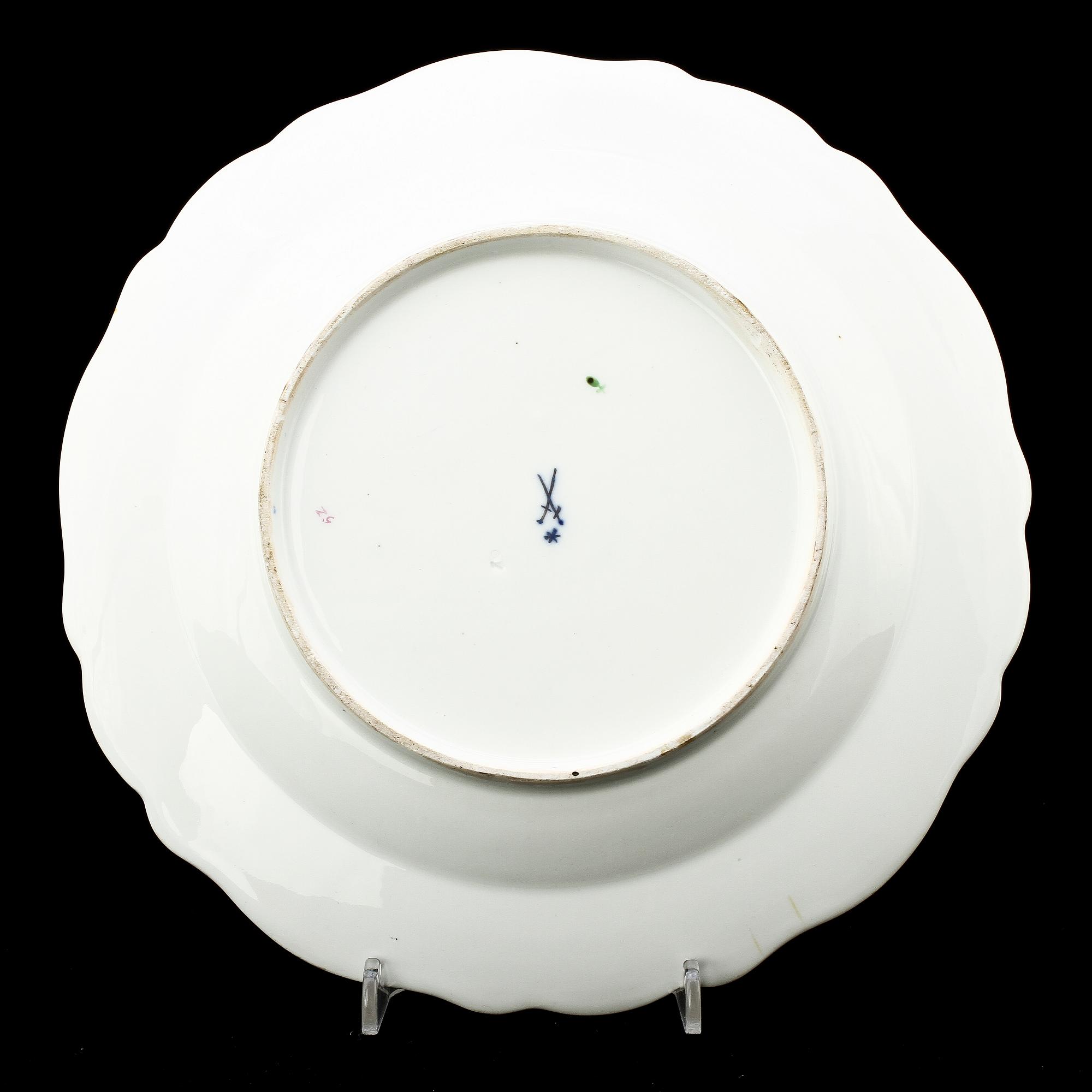 TALLRIK, porslin, Meissen, sekelskiftet 1900.