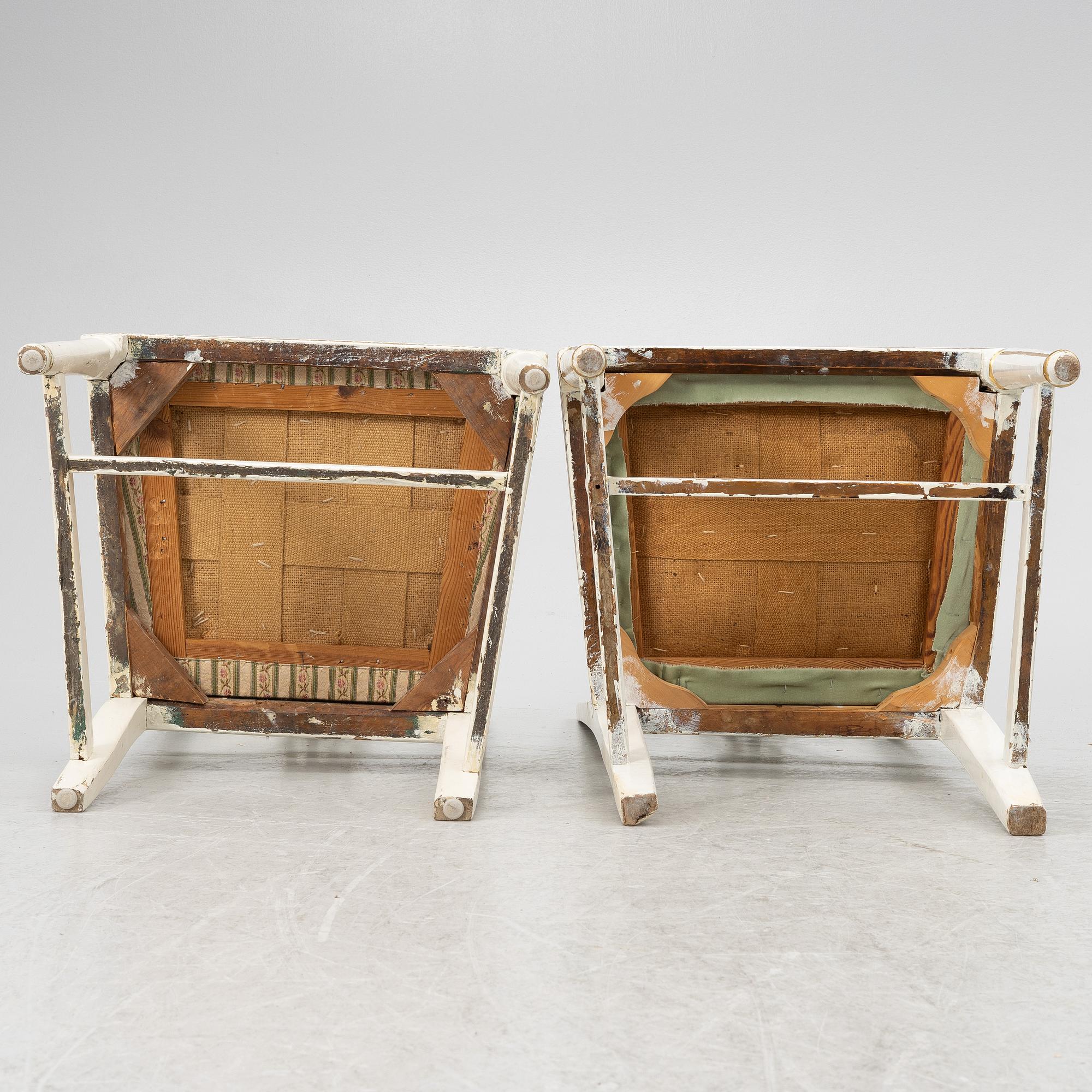 Chairs, 10 similar, circa 1800, late Gustavian.