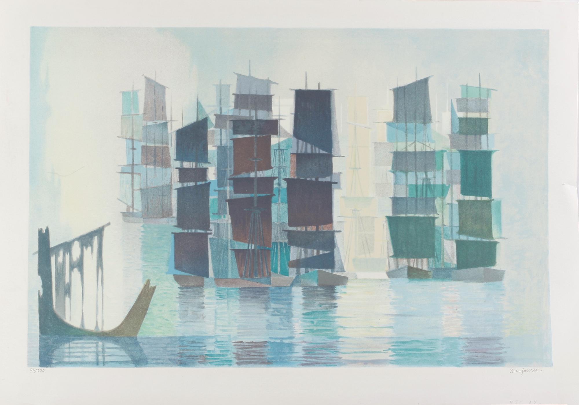 JONSON, SVEN. Färglitografi. Sign och numr 66/270.