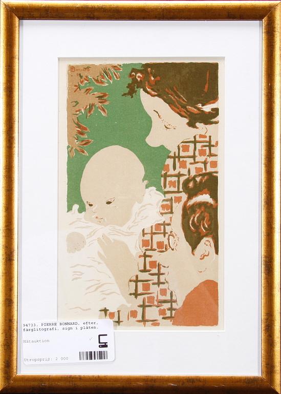 PIERRE BONNARD, efter, färglitografi, sign o dat -93 i plåten.