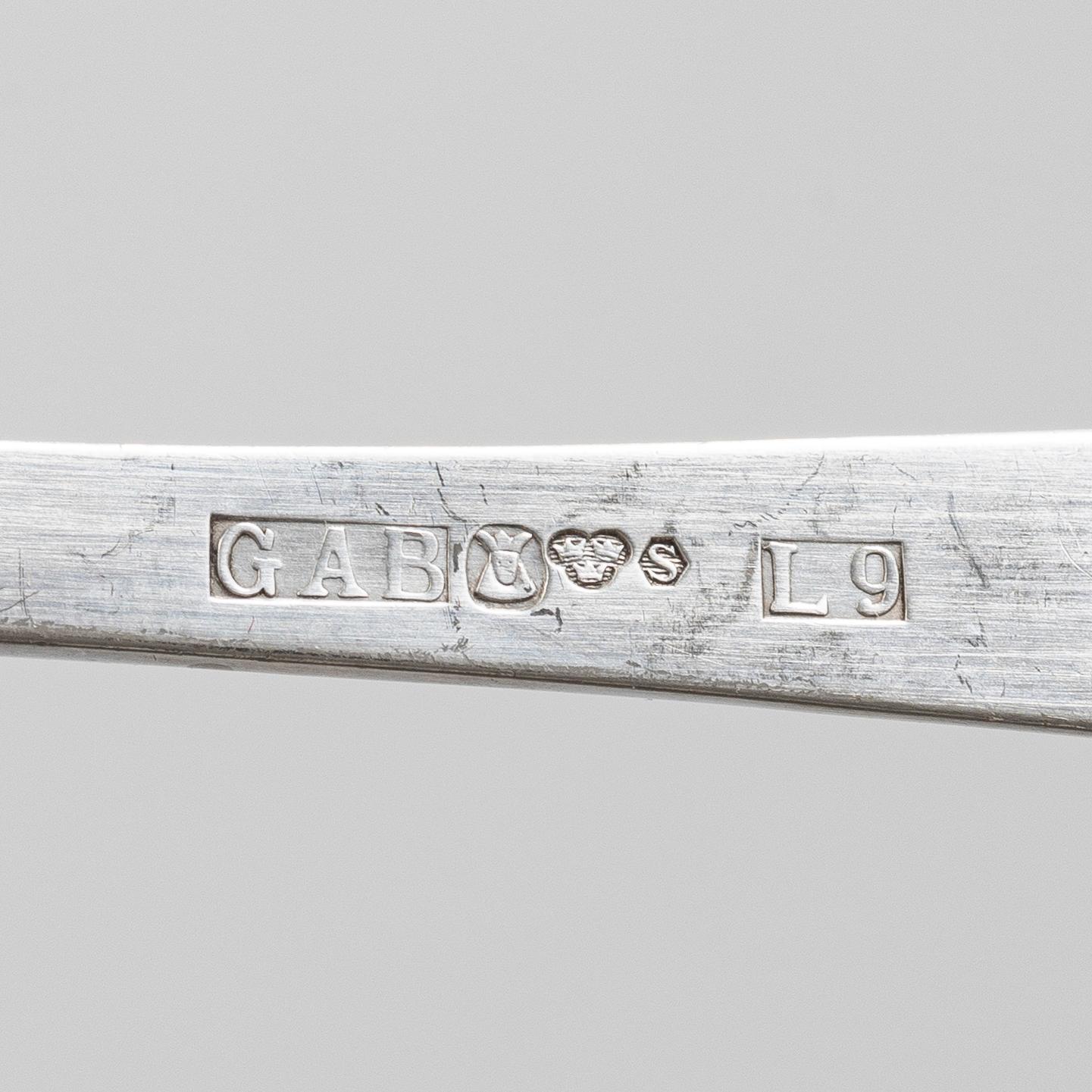 Jacob Ängman, A silver cutlery set, 'Rosenholm', GAB, Stockholm and Eskilstuna, some 1961 (83 pieces).