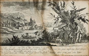 KOPPARSTICK samt ett par SIDENTRYCK, 1800-tal.