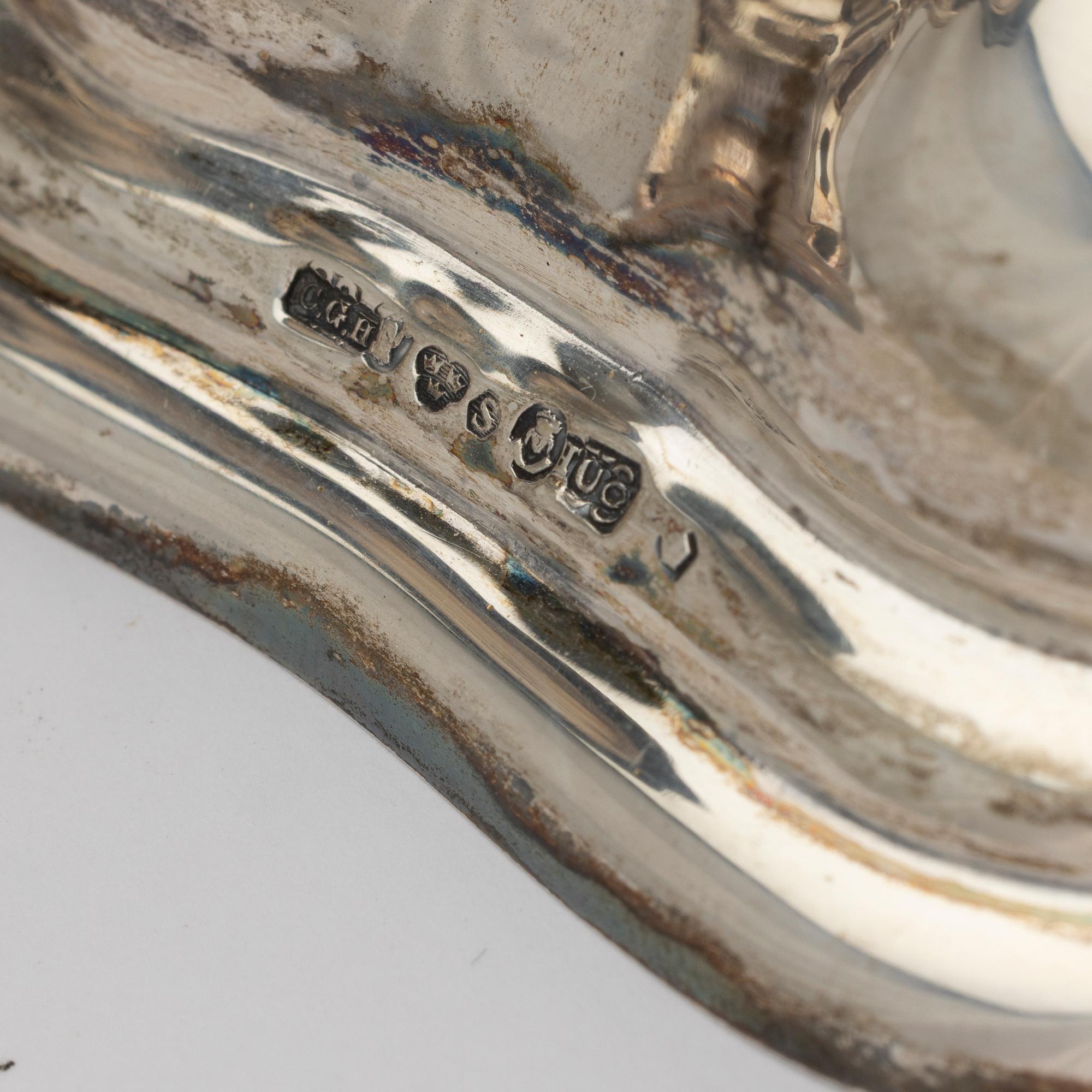 Candlesticks, silver, a pair, C. G. Hallberg, Stockholm, 1946.