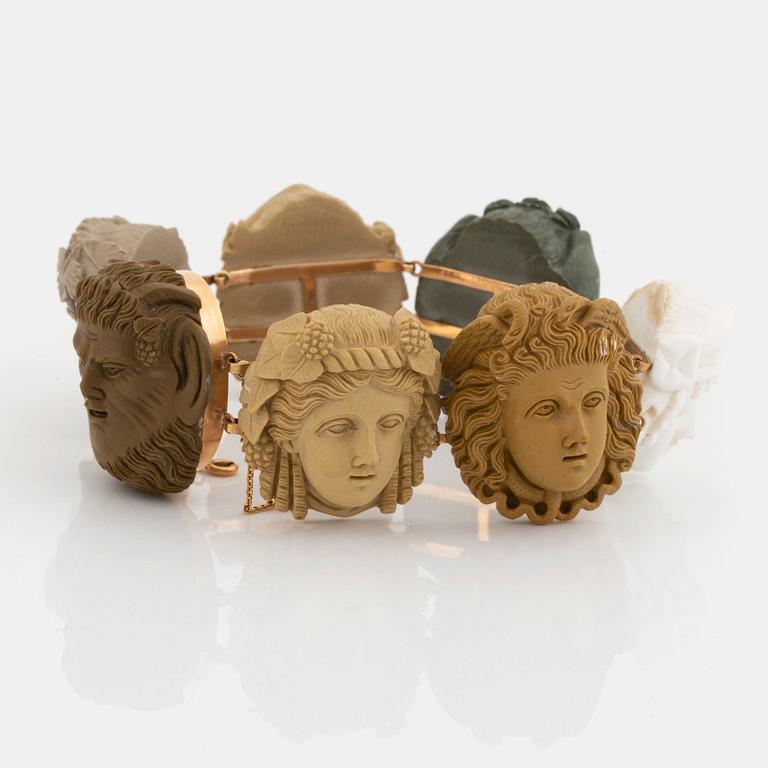 A lava cameo bracelet.