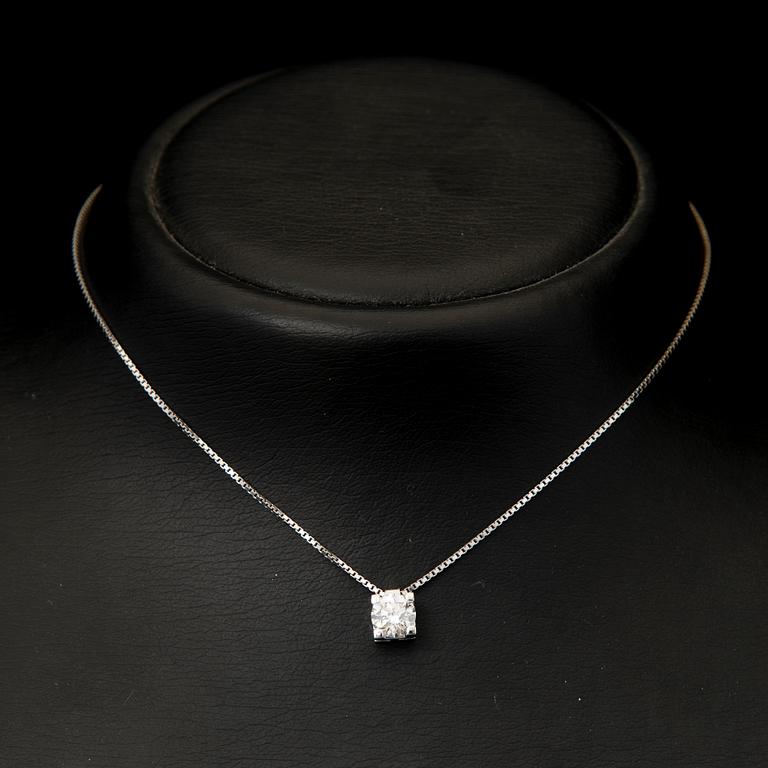 A PENDANT, brilliant cut diamond, 18K white gold.