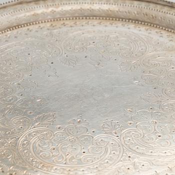 Salver, sterling silver, Mackay, Cunningham & Co, Edinburg 1876.