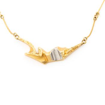 Björn Weckström, necklace, “Jonathan”, 18K gold, platinum, Lapponia. Finland, 1995.