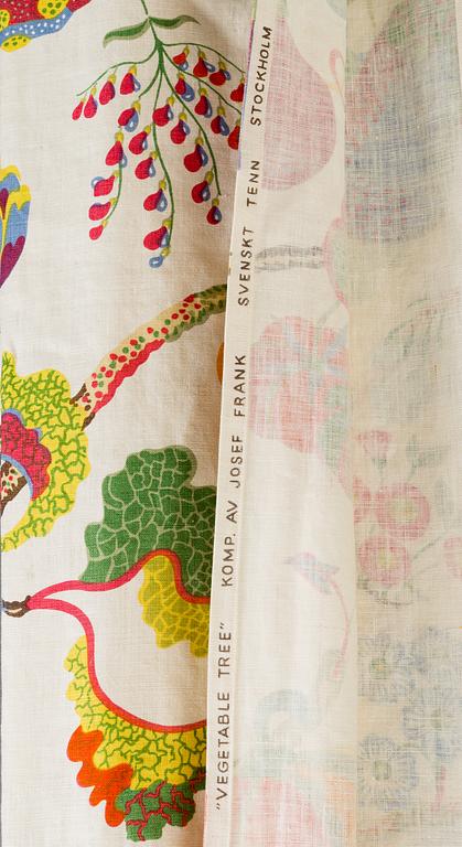 JOSEF FRANK, a pair linen 'Vegetable Tree' curtains from Svenskt Tenn.