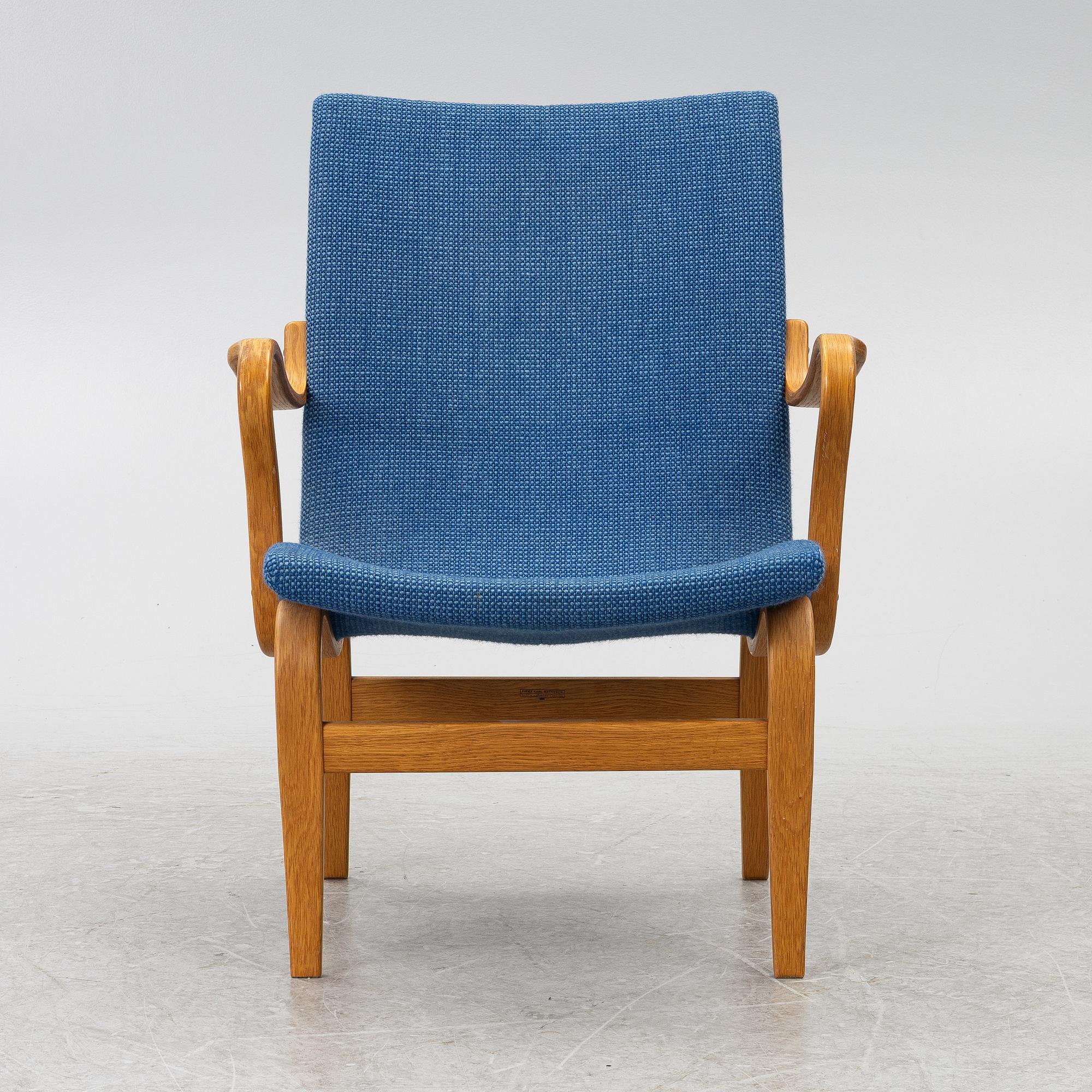 Bruno Mathsson, Fåtölj, "Eva", Firma Karl Mathsson, Värnamo, 1973.