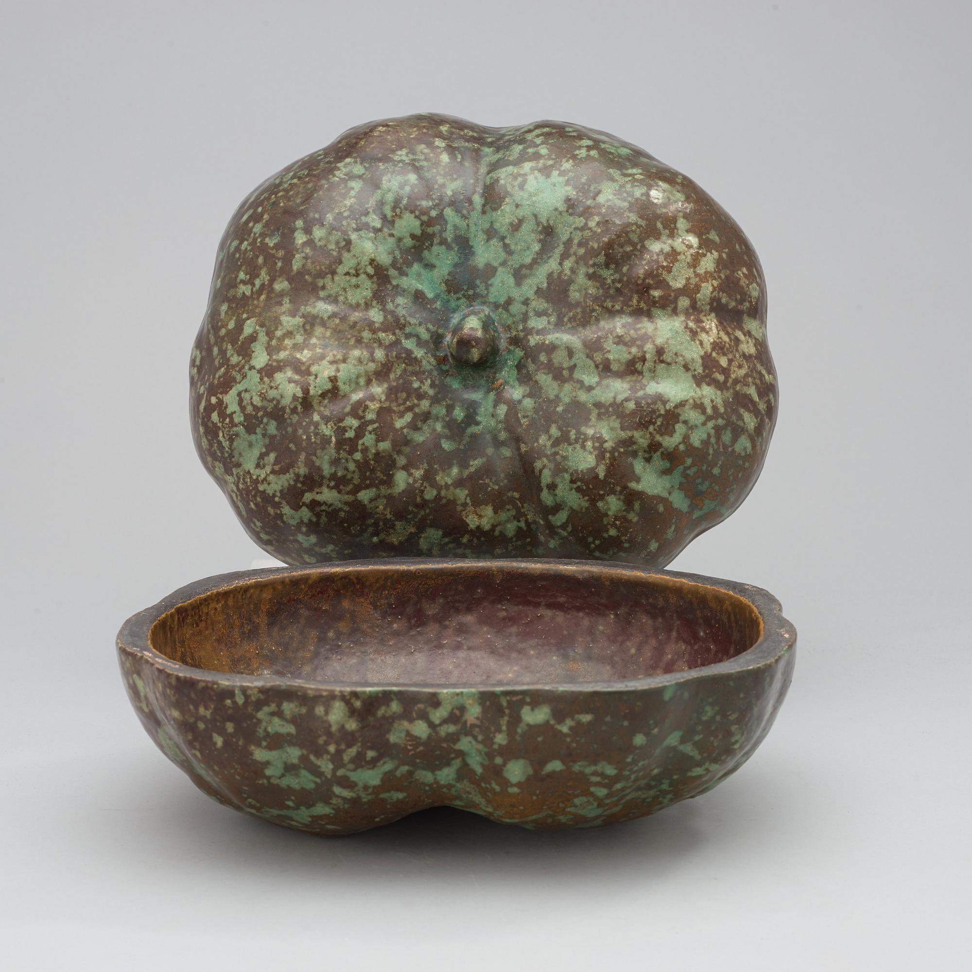 A Hans Hedberg faience pumpkin, Biot France.