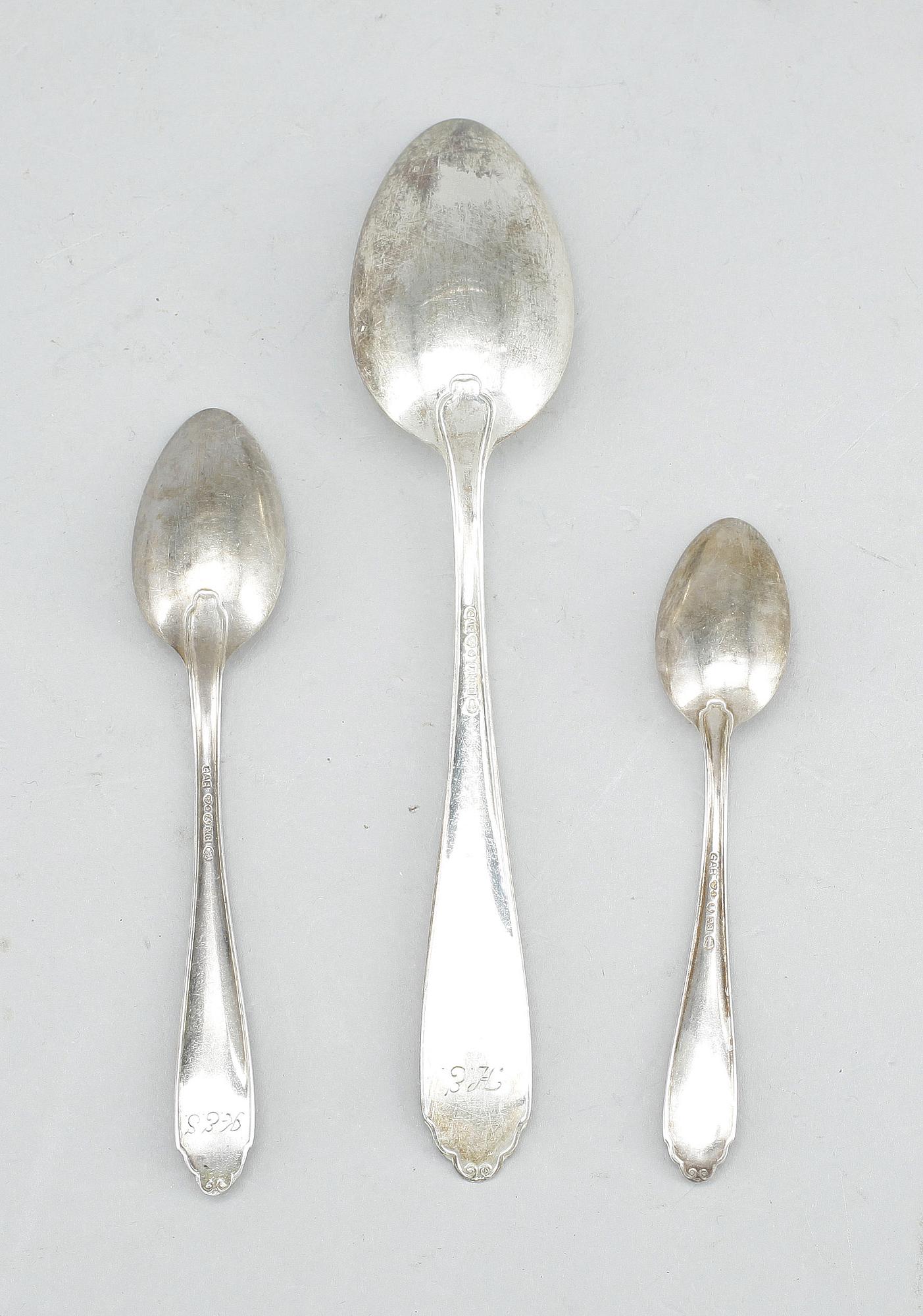 PARTI SKEDAR, silver, 24 delar, GAB, Stockholm, 1900-tal. Vikt ca 338 gram.