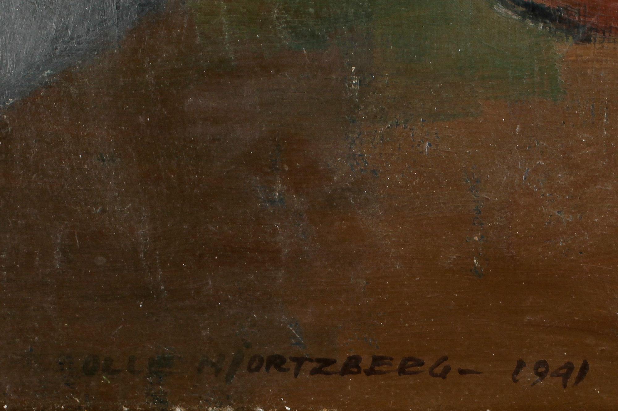 OLLE HJORTZBERG, olja på pannå, signerad och daterad 1941.