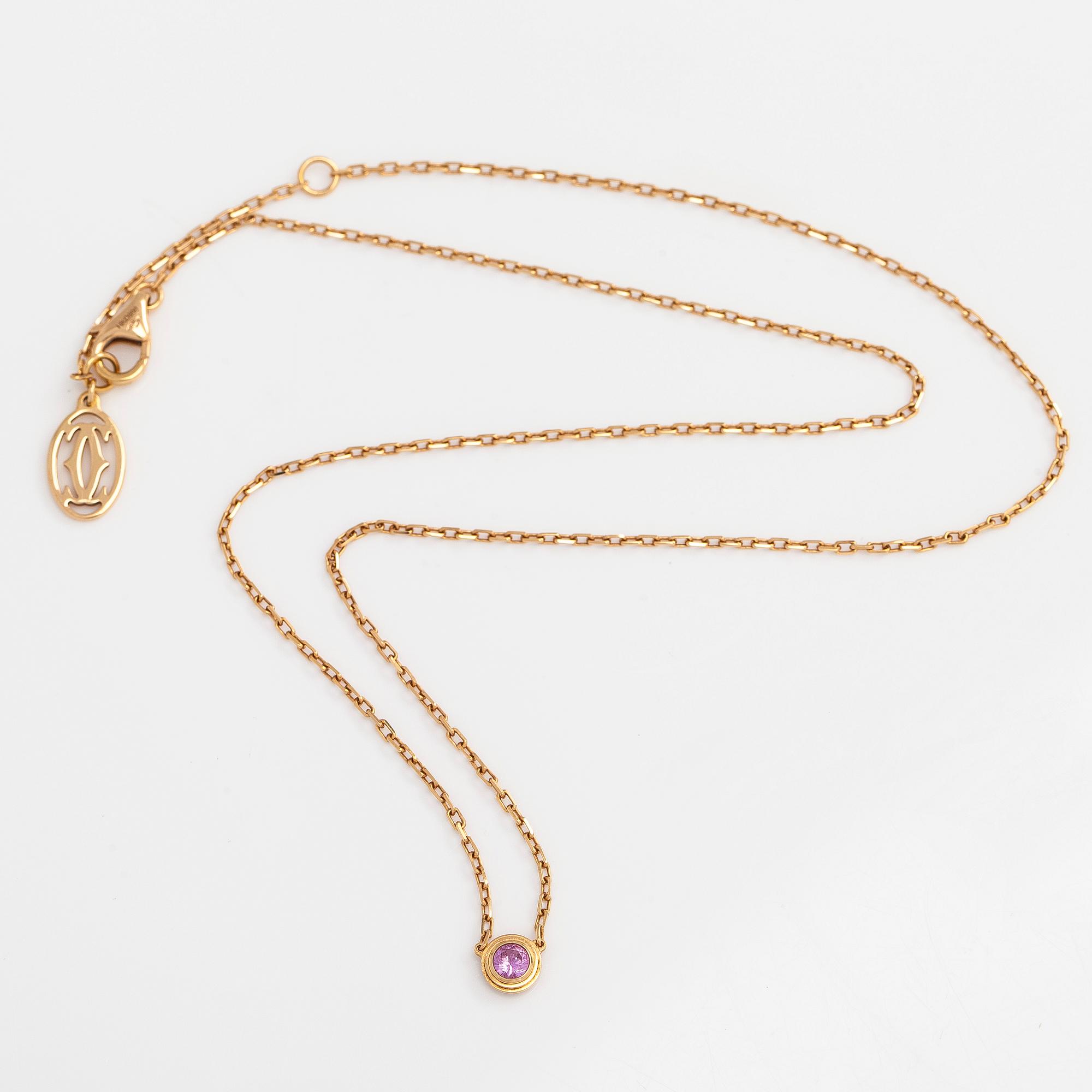 Cartier, necklace, D' amour 18K gold and pink sapphire.