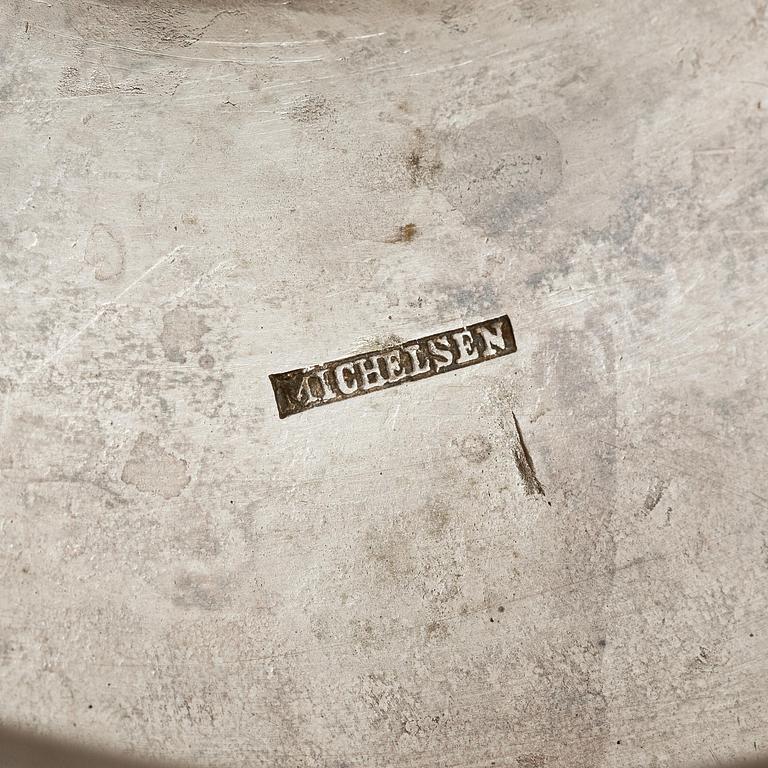 A Danish large silver bowl on foot, mark of Anton Michelsen, Copenhagen 1865.
