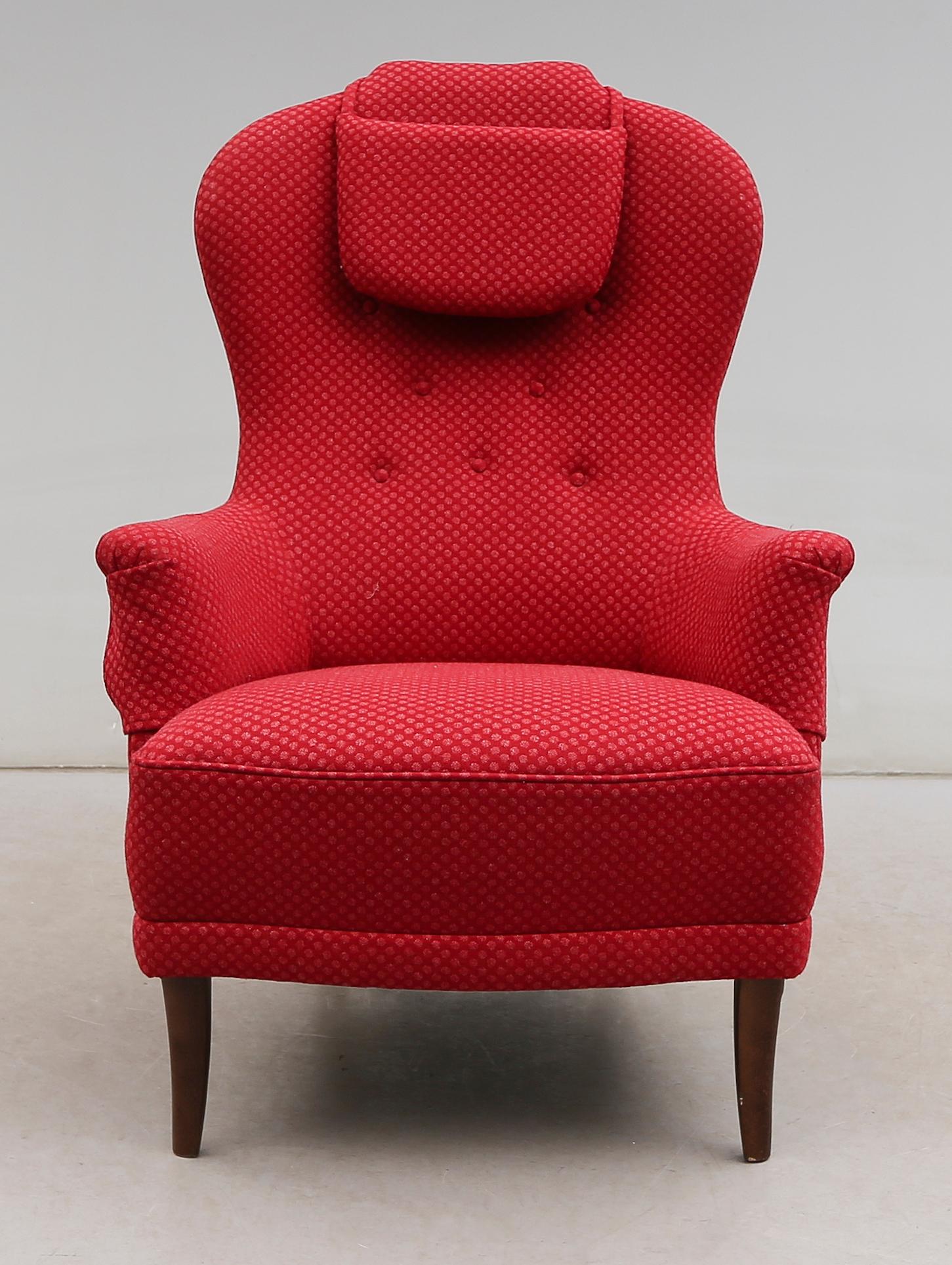 FÅTÖLJ, "Farmor", Carl Malmsten, AB O.H. Sjögren, Tranås, 2000-tal.