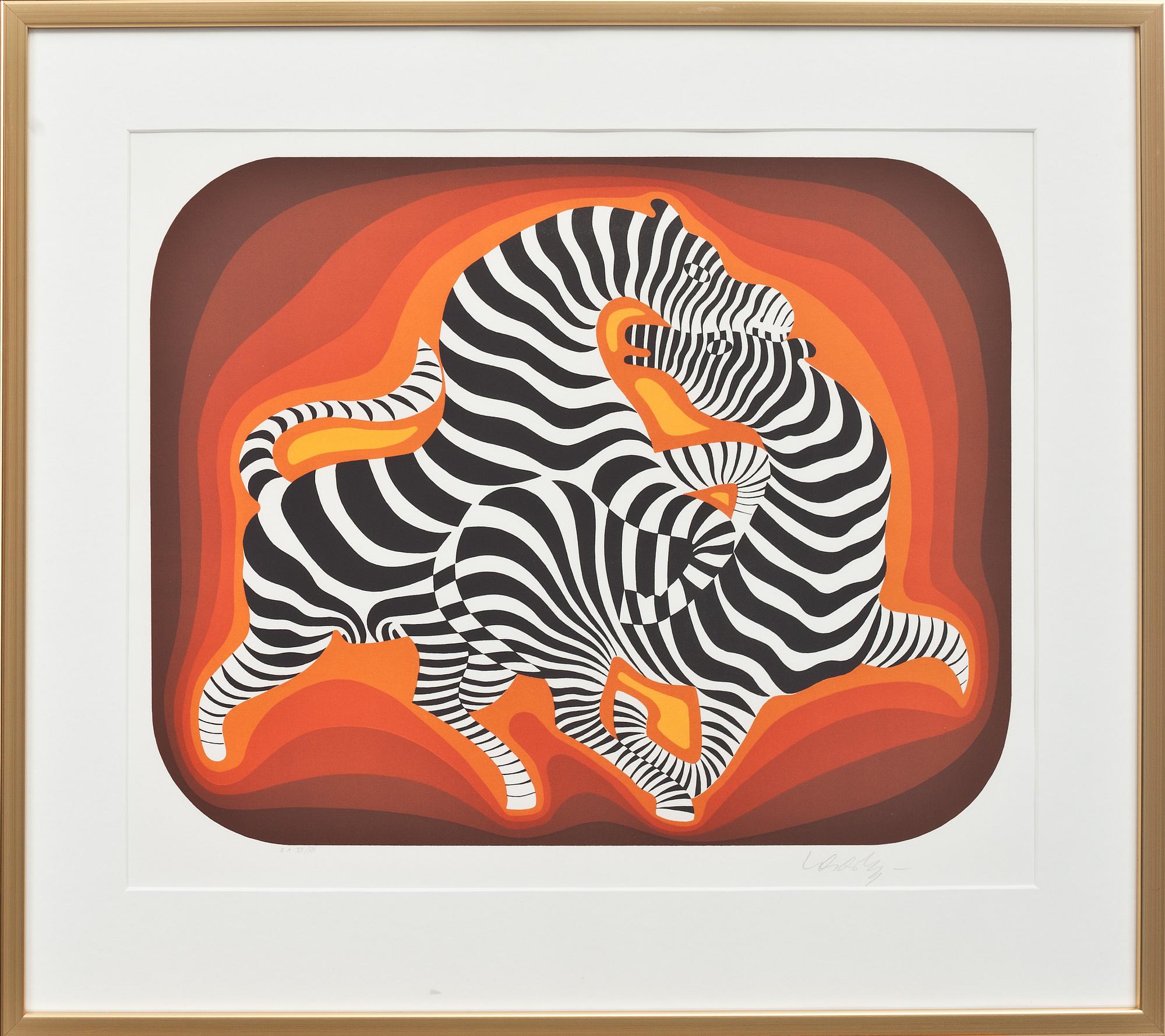 VICTOR VASARELY, färgseriegrafi, signerad E.A VII/VIII.