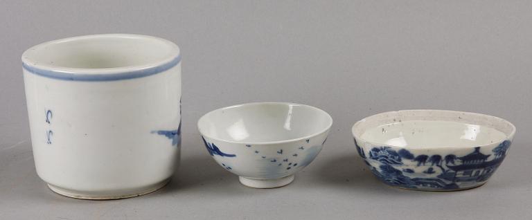 PARTI PORSLIN, 3 delar, Kina, 1800-tal.