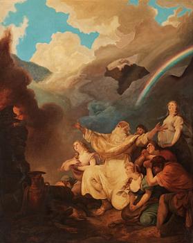 900. Philipp Jakob de Loutherbourg Circle of, PHILIPP JAKOB DE LOUTHERBOURG, Circle of. Canvas laid down on panel.