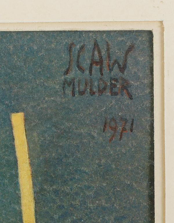 JAN SCAW MULDER, gouache, sign och dat 1971.