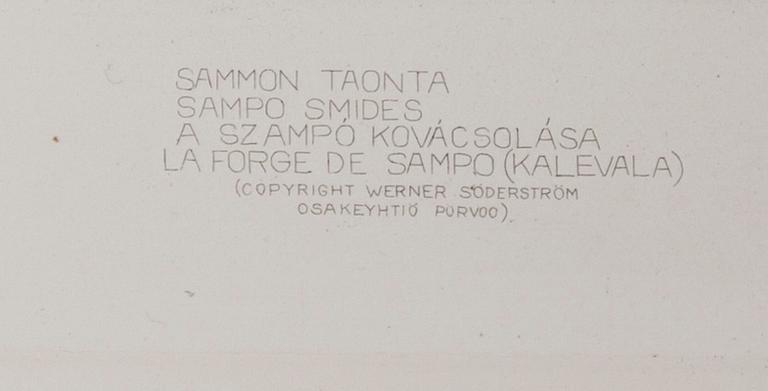 AKSELI GALLEN-KALLELA, mapp med heliogravyrer, 21 st, Werner Söderström Aktiebolag 1912.