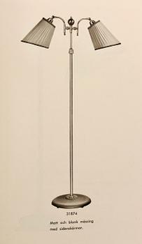 Bertil Brisborg, floor lamp, model "31874", Nordiska Kompaniet, 1940s-1950s.