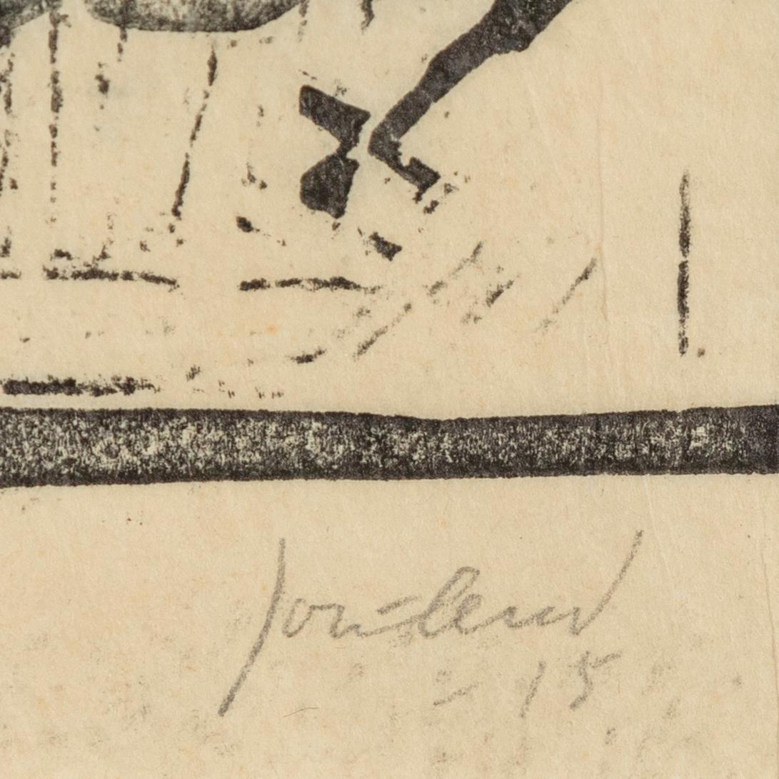 John Jon-And, träsnitt, signerad och daterad -15.