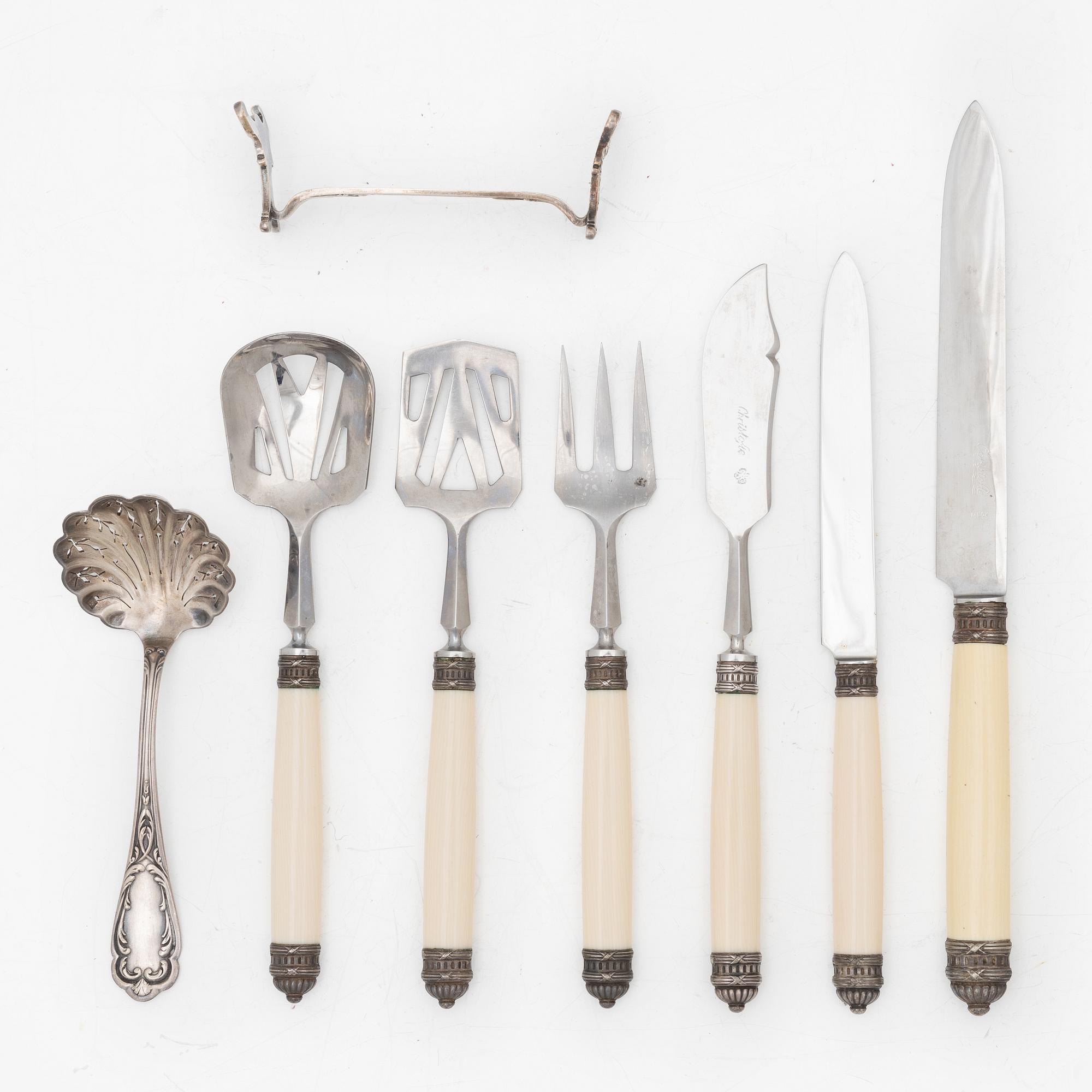 Christofle, an 111-piece silver-plate 'Rubans' flatware set, France, 20th century.