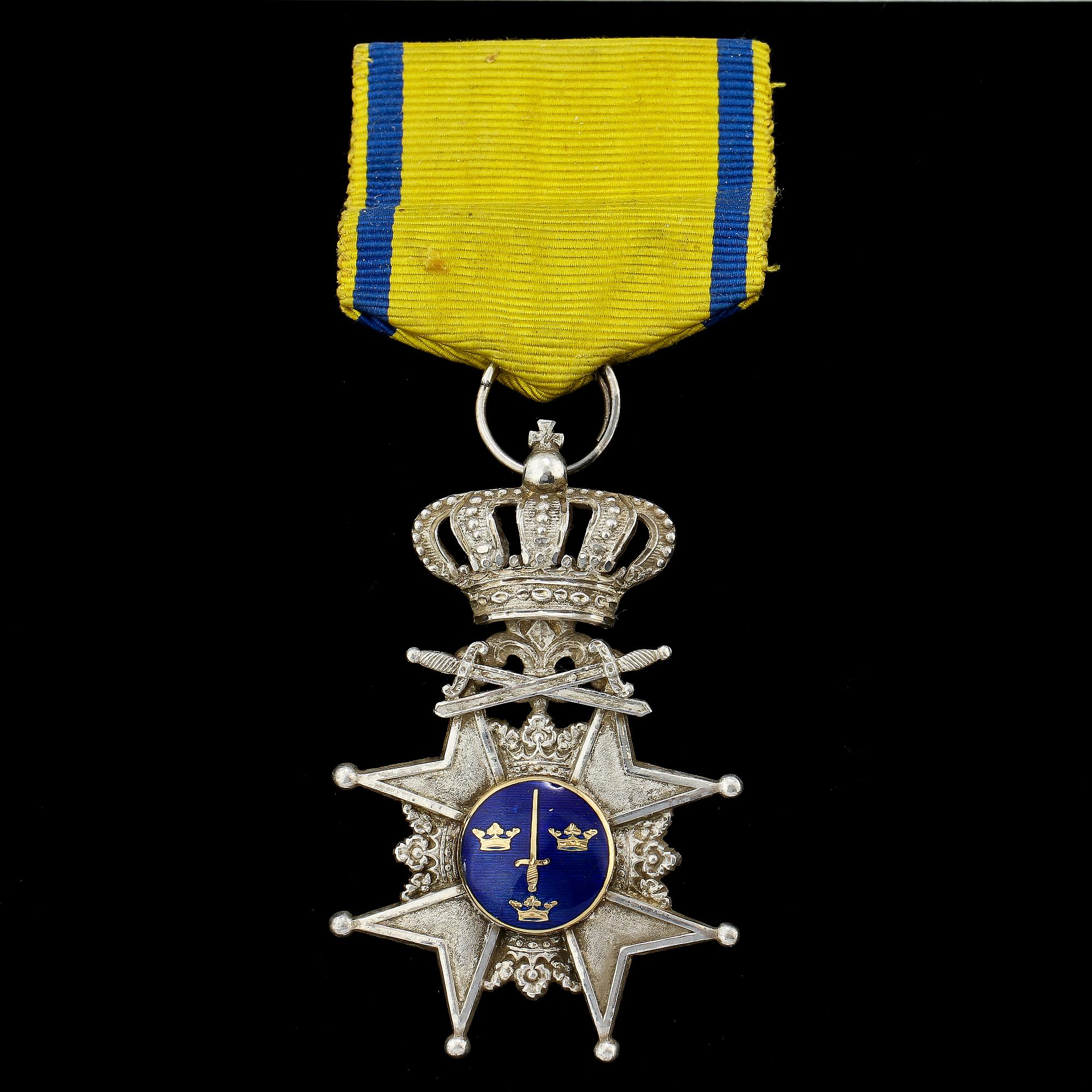 MEDALJ, "Svärdstecknet, Kungliga Svärdsordenstecknet", 1900-tal.